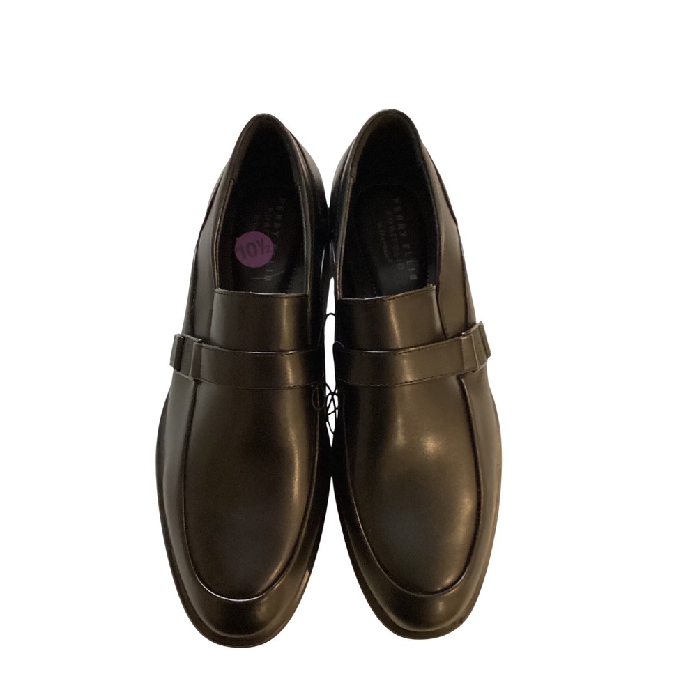 Perry Ellis Portfolio Drexler Mens Black Dress Loafers Shoes 10.5 Wide
